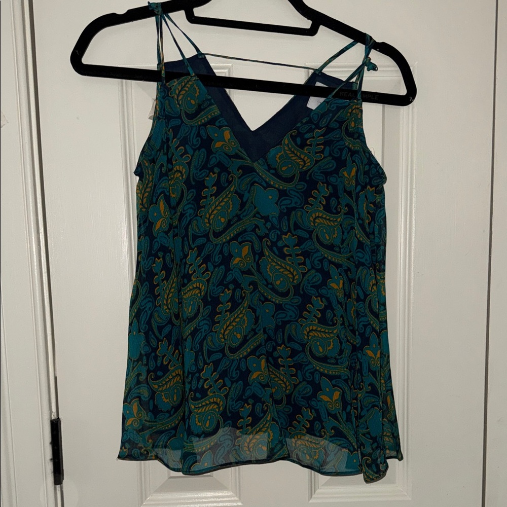 HD IN PARIS Blue and Green Paisley tank